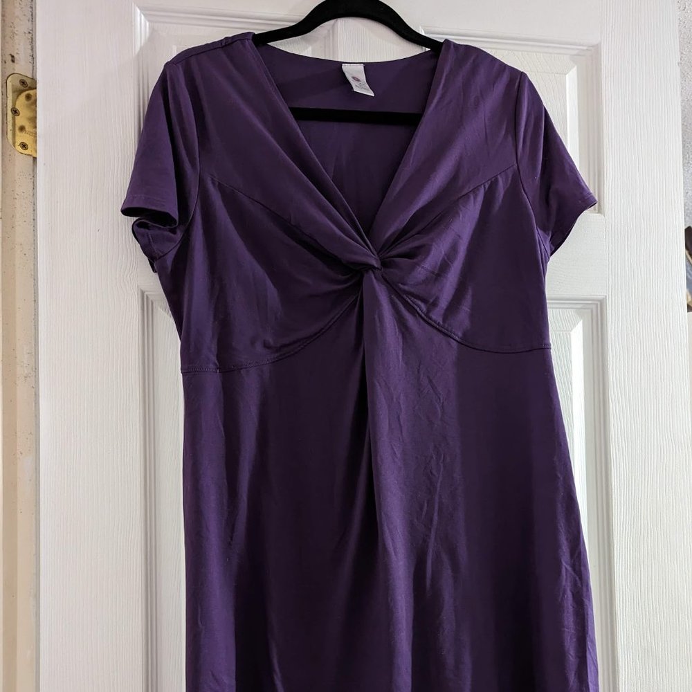 Purple Dress with Bow-like Accent